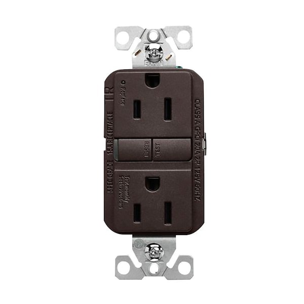 Eaton Wiring Devices Eaton Tamper-Resistant GFCI Receptacle, 125 V, 15 A, NEMA: NEMA 5-15R, Back, Side Wiring TRGF15RB-BX-L - main