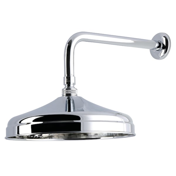 Kingston Brass 10" Round Raindrop Brass Shower Head with 12" Shower Arm, Polished Chrome K225K31 - main