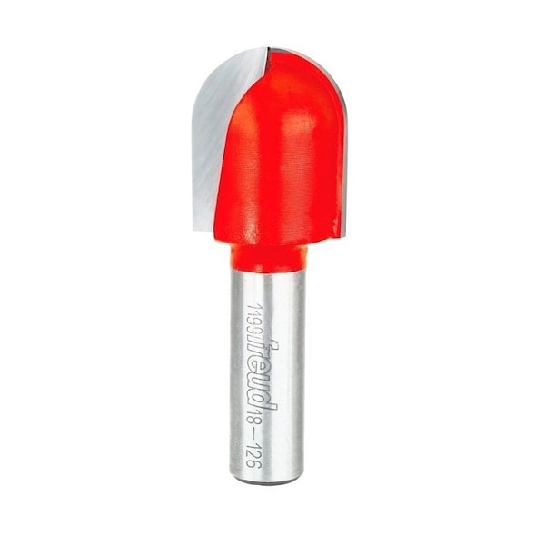Diablo Round Nose Bit, 1 in Dia Cutter, 1-9/16 in L Cutting, 2-13/16 in OAL, 1/2 in Dia Shank, 2-Cutter 18-126 - main