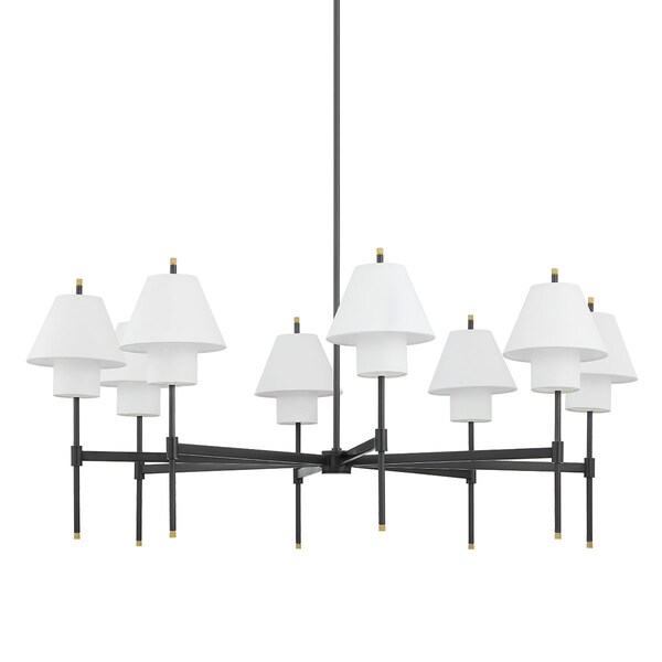 Hudson Valley Lighting Pembrooke & Ives X Glenmoore 8 Light Chandelier 48.5 In. Aged Brass/Bronze PI1899808-AGB/DB - main