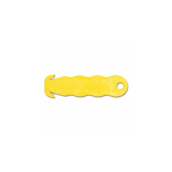 Klever Kutter Safety Cutter, 4-5/8 in L, Straight Blade, Steel, Plastic, Yellow, 10PK 926-KCJ-1Y - main
