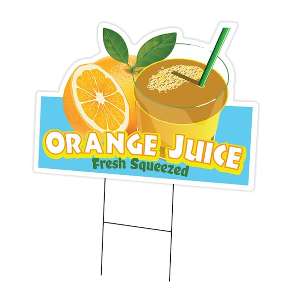 Signmission Orange Juice Die Cut Yard Sign & Stake outdoor plastic coroplast window, C-DC-1824-DS-Orange Juice19 C-DC-1824-DS-Orange Juice19 - main