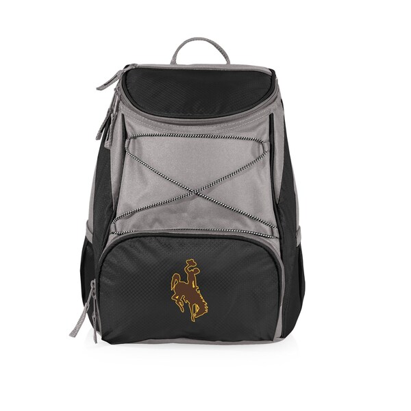 Picnic Time Family Of Brands NCAA Wyoming Cowboys PTX Backpack CoolerBlack with Gray Accents 633-00-175-694-0 - main