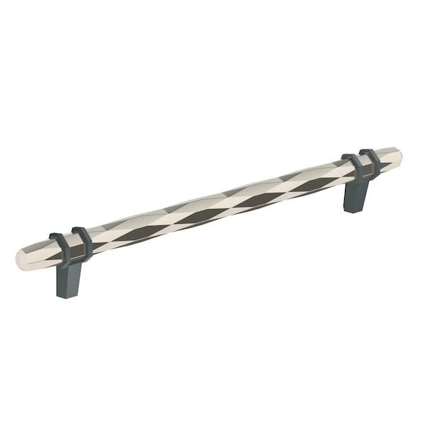 Amerock London 8 in 203 mm Center-to-Center Polished Nickel/Black Bronze Cabinet Pull BP36663PNBBR - main