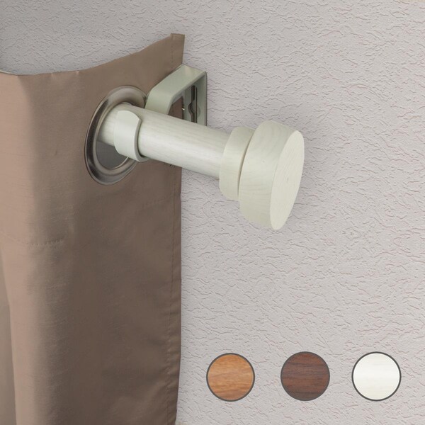 Central Design 1 in. Cover Faux Wood Curtain Rod with 66 to 120 in. Extension, Pearl White W100-37-66W1 - main