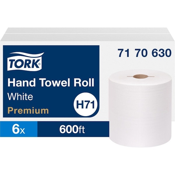 Tork Premium Hardwound Paper Towels, 1 Ply, 720 Sheets, 600 ft, White 7170630 - main