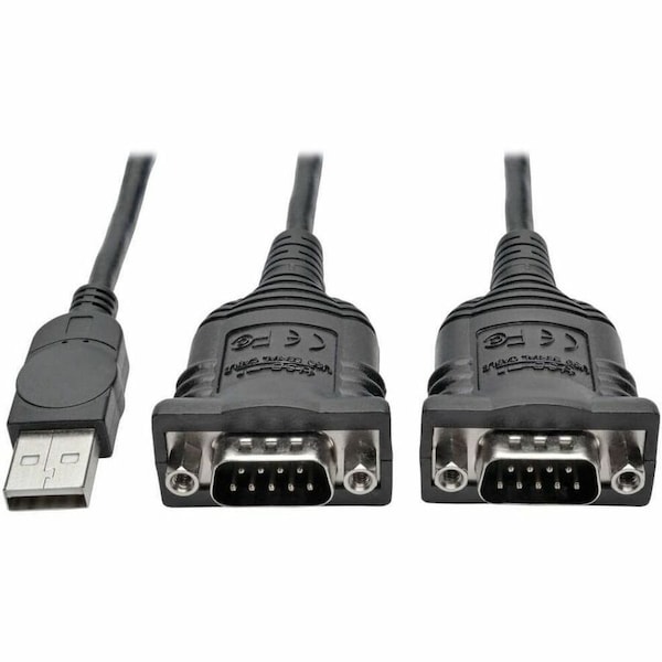 Tripp Lite series 2-Port USB to DB9 Serial FTDI Adapter Cable with COM Retention (M/M), 6 ft U209-006-2 - main