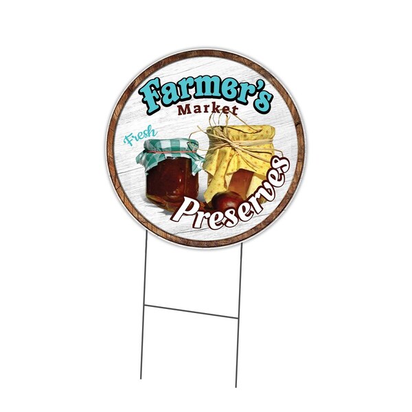 Signmission Farmers Market Preserves Double Sided Corrugated Plastic Circle Yard Sign, C-24-CIR-DS-WS-Preserves C-24-CIR-DS-WS-Preserves - main