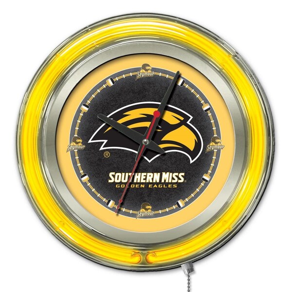 Holland Bar Stool Co University of Southern Mississippi Double Neon 15" Clock Clk15SouMis - main