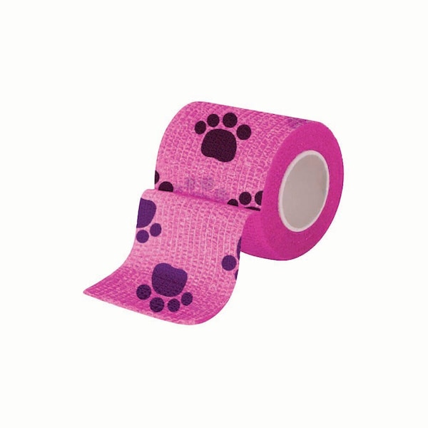 Jorgensen Laboratories JorWrap Cohesive Bandages - 2", Dog Paw Purple/Pink J1625E - main