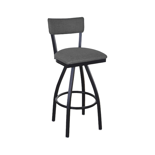 Bfm Seating Bristol Swivel Barstool - Grade 4 Upholstered Seat & Back - Steel Frame - Sand Black Finish 4301SSTT023-SB - main