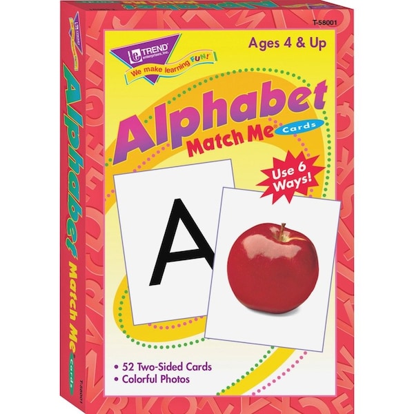 Trend Enterprises Trend Alphabet Match Me Cards, 3" x 4", 52 Cards/Box T58001 - main