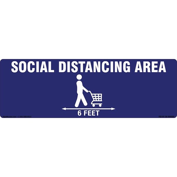 Signmission Social Distancing Cart Non-Slip Floor Graphic, 18in Vinyl Decal, 16" x 16", FD-2-R-16-99989 FD-2-R-16-99989 - main