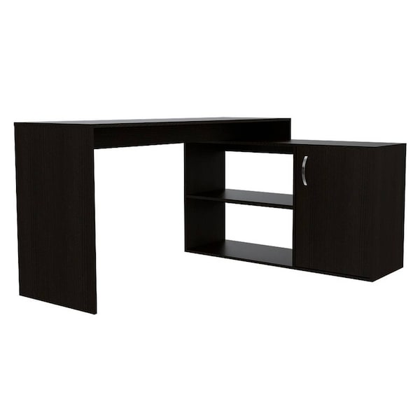 Homeroots 60" Black L Shape Computer Desk 478437 - main