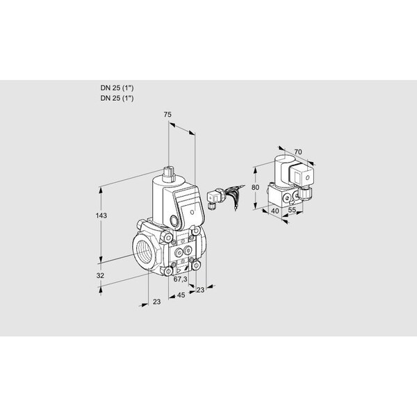 Honeywell Kromschroder Solenoid Gas Safety Valve – VAS125R/NK, 500 mbar, IP65 KS88012052 - main