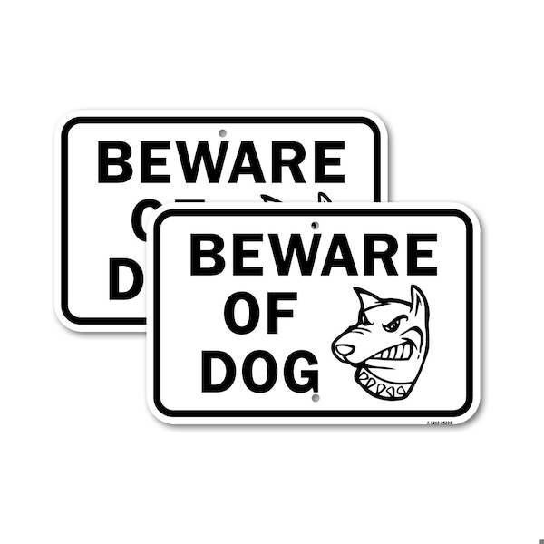 Signmission Beware Of Dog W Graphic, Heavy-Gauge Aluminum Rust Proof Parking Sign, 18" x 24", A-1824-25293 A-1824-25293 - main