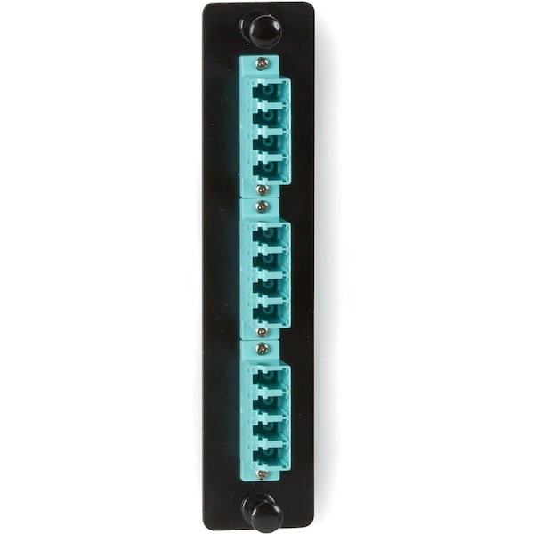 Black Box Fiber Adapter Panel Low Density 6 Lc Duplex Ceramic 10G Aqua Make JPM456C - main