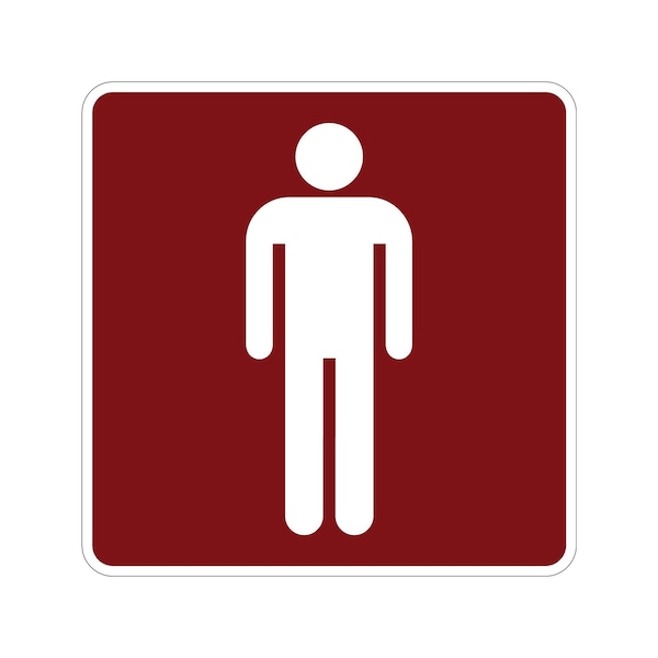 Sign Solutions Usa Men's Restroom (Symbol), 30 in W x Square, Aluminum Sign DUS10DWT3030RS-021 - main