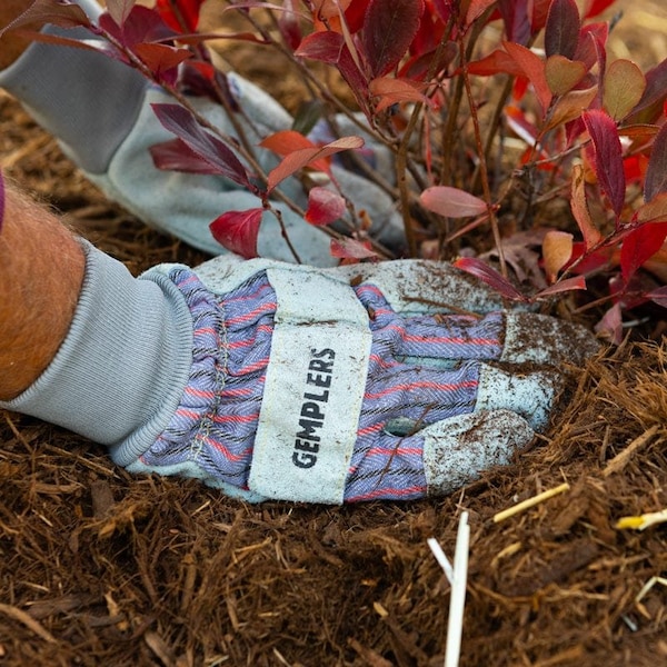 Gemplers Suede Palm Work Gloves, Suede, Knit Cuff, Gray, L, 1 PR 237882 - main