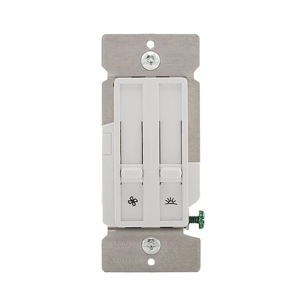 Eaton Wiring Devices Dimmer and Fan Speed Controller, 1 -Pole, 120 V, White SDC15-W - main