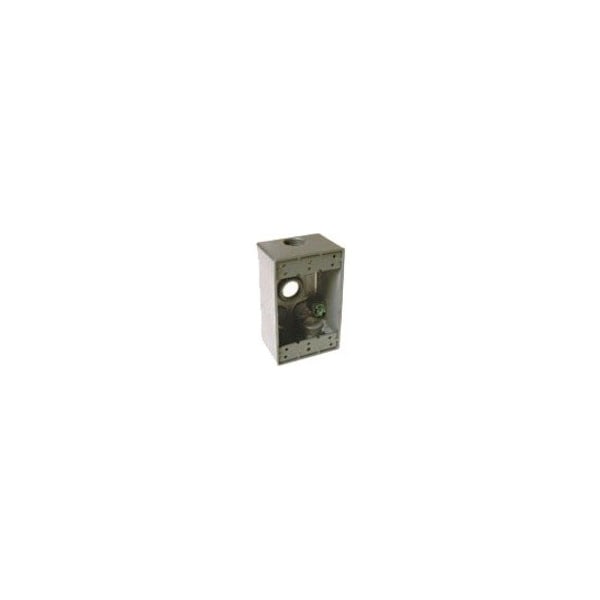 Bell Single Gang 1/2 In. 4-Outlet Gray Aluminum Weatherproof Electrical Outdoor Outlet Box 5321-0 - main