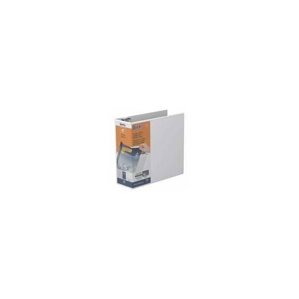 Quickfit View Binder, 3-Ring Binder, Angle D Ring, 4 Inch, White - 4in Binder Capacity - 8 1/2in x 11in 870600 - main