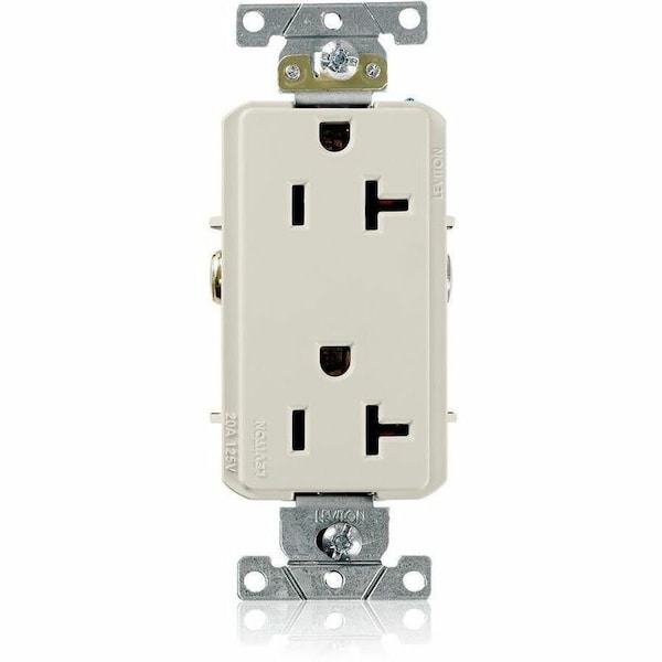 Leviton Receptacle Outlet, 20A, Light Almond, 125V 16342-T - main