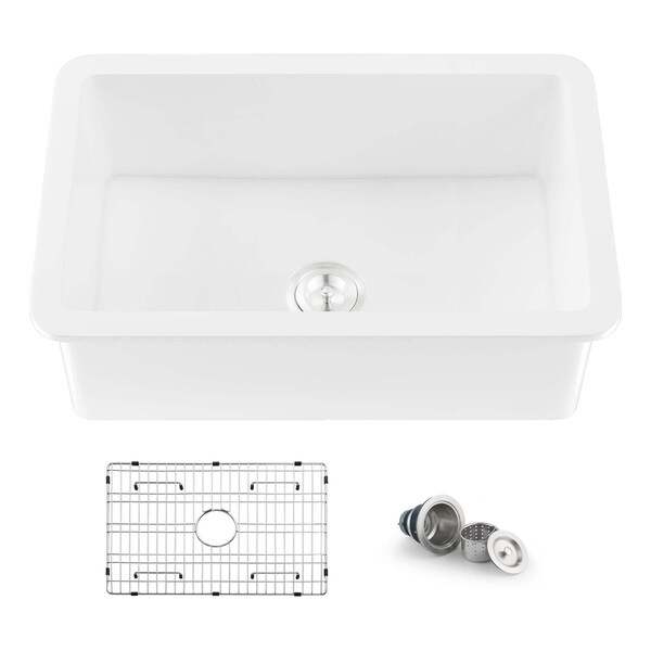 Kibi Landis 30in Fireclay Kitchen Undermount Sink Single Bowl K2-S30 - main