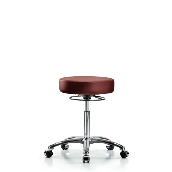 Blue Ridge Ergonomics Vinyl Stool, Chrome, Med Bench, Casters, Taupe BR-VMBSO-CR-NF-CC-8815 - main