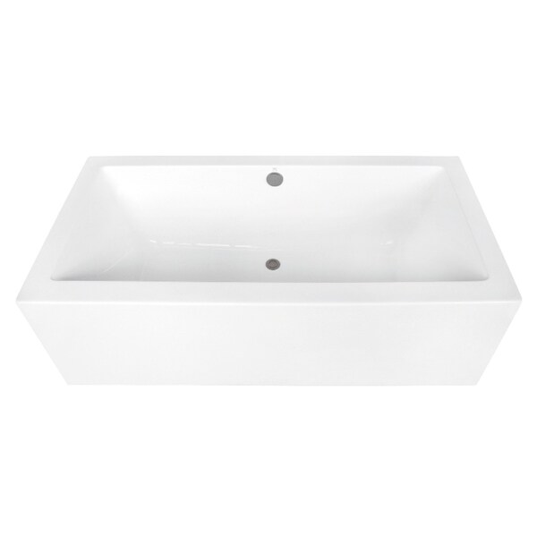Kingston Brass 67-Inch Acrylic Rectangular Double Ended Freestanding Tub with Overflow/Drain Assembly VTDE673321M8 - main