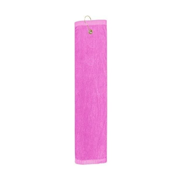 Towelsoft Premium 16 inch x 26 inch Velour Golf Towel with Tri-fold Hook & Grommet Placement-Hot Pink Golf-GV1201TR-HPNK - main