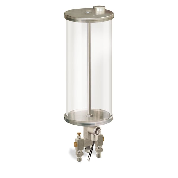 Oil-Rite Electro Oiler, 1 Gal, Acrylic, 2 Feed, 24Vdc, 5/8-18 Remote Mount, 1/8 Female Npt Outlets B3152-128A02024DB211GW - main