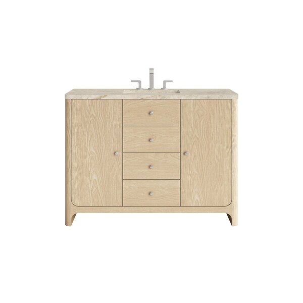 James Martin Vanities Gracyn 48" Single Vanity, Coastal Driftwood, w/ 3 CM Tajnar Eclos Widespread Top D125-V48-CSD-WTJR - main