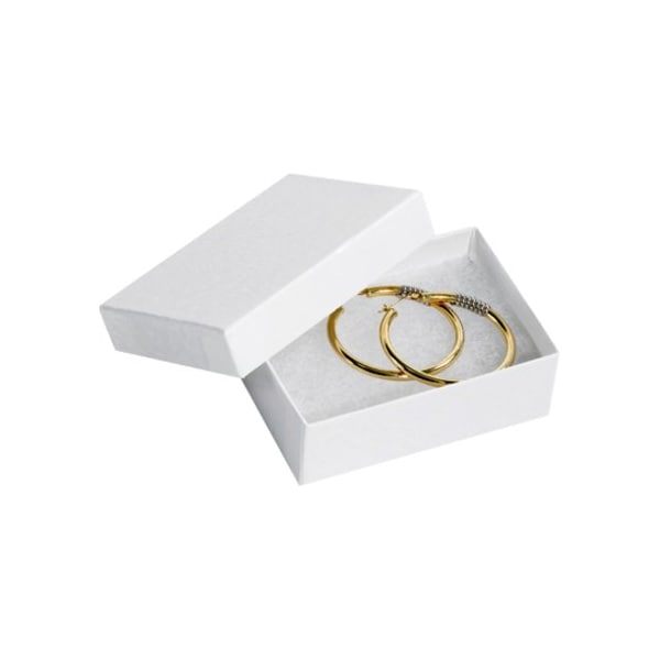 Partners Brand Jewelry Boxes, 3 1/16" x 2 1/8" x 1", White, PK100 JB321W - main