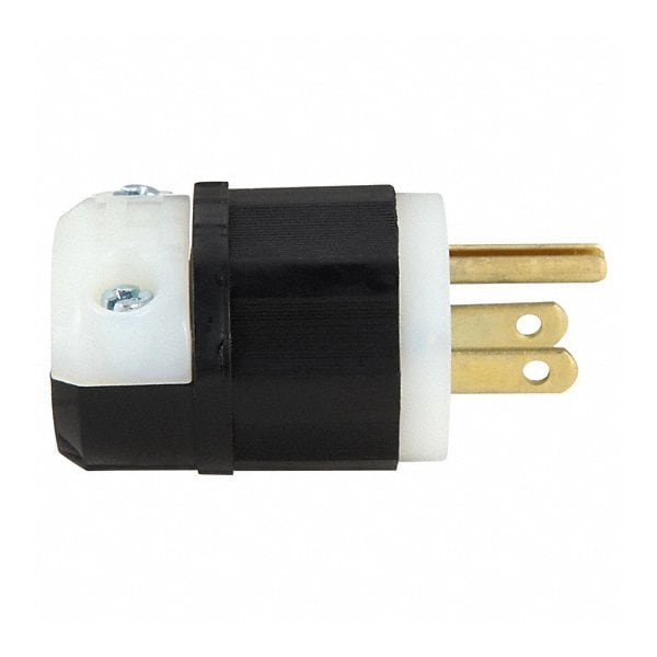 Leviton Straight Blade Plug, NEMA 5-15P, 15 A, 125V AC, 2 Pole