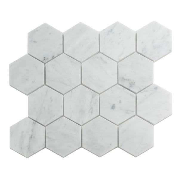 Apollo Tile White 11x12 Bianco Carrara Marble Honed Floor and Wall Mosaic Tile 4.49 sqft/case, 5PK APLKB88G06HA - main
