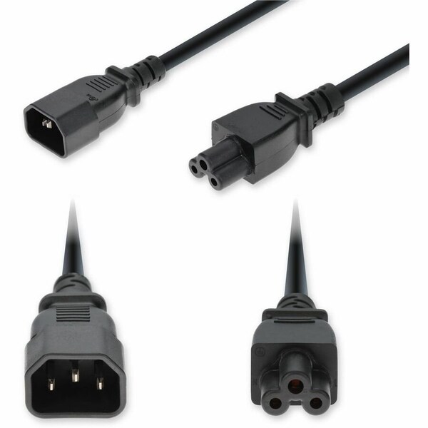 Add-On 6FT C14 MALE TO C5 FEMALE STANDARD COMMERCIAL TEMP 18 AWG 250V AT 10A PVC SJT (S ADD-C142C5C18G6FBK - main
