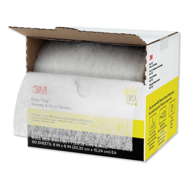 3M Easy Trap Duster, 8 x 30 ft, White, 1 60 Sheet Roll/Box 59152W - main