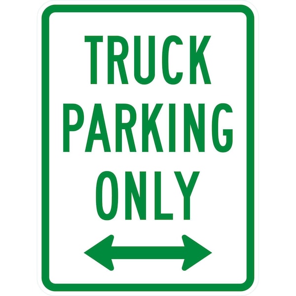 Lyle Truck Parking Only with Bidirectional Arrow, 18x24, Non-Reflective, White G-11081-NA_18x24 - main
