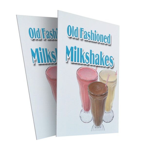 Signmission Old Fashioned Milkshakes, Plastic Signs Only 24 Inch x 36 Inch, Corrugated Plastic, 2PK CSB-2436-2PACK-Old Fashioned Milkshakes - main