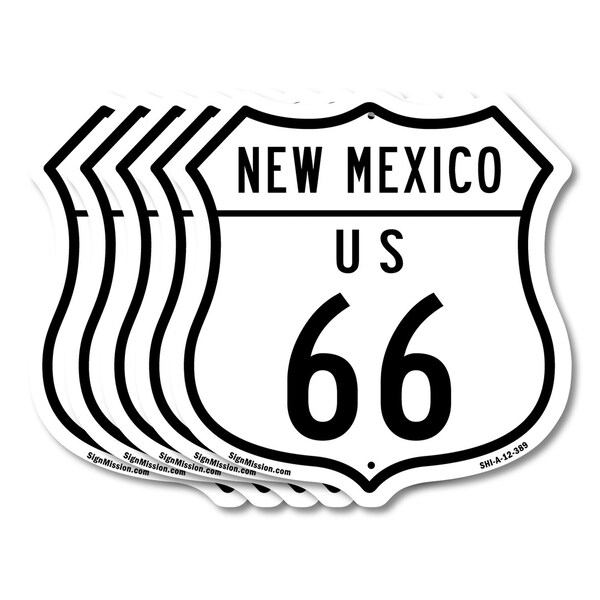 Signmission New Mexico Route Marker Shield Sign Us 6, 12 inch X 12 inch, Aluminum Metal Sign, 5PK SHI-A-5Pack-12-389 - main