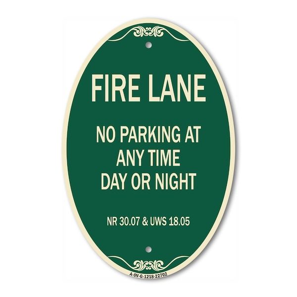 Signmission Wisconsin Fire Lane No Parking at Anytime Day, 12 In X 18 In Architectural, Heavy Gauge Aluminum A-OV-G-1218-22702 - main