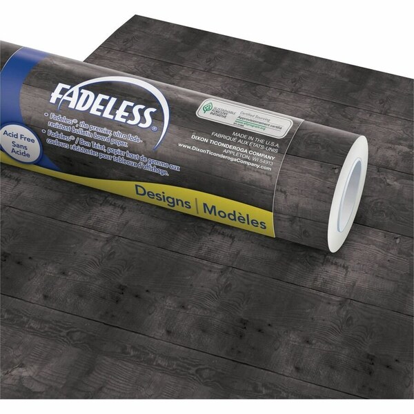 Fadeless Bulletin Board Art Paper, Black Shiplap, 48in. x 50ft., 1 Roll P56915 - main