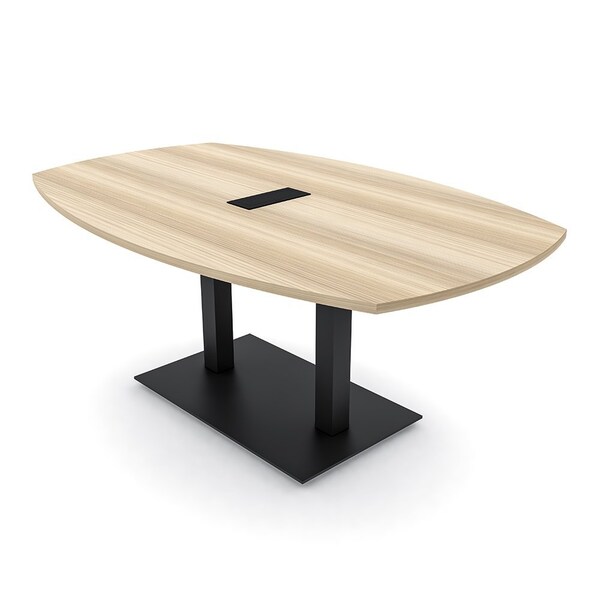 Skutchi Designs Arc Rectangle Meeting Room Table, 45 in W, 72 in L, Brown HAR-AREC-48x72-DOU.BK-K525-EBLK - main