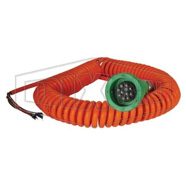 Dixon Thermistor Plug Assembly, Green Plug, 10 Contact Pin, 2 J-Slots, 30 ft Coiled Orange Cable Canada FT600C - main