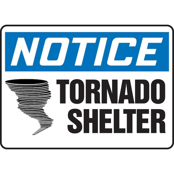 Accuform TORNADO SHELTER GRAPHIC, Adhesive Dura-Poly, 7 in x 10 in, Adhesive MFEX800XV - main