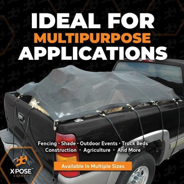 Xpose Safety Heavy Duty Mesh Tarp, 12 ft x 26 ft, 220 GSM, Black