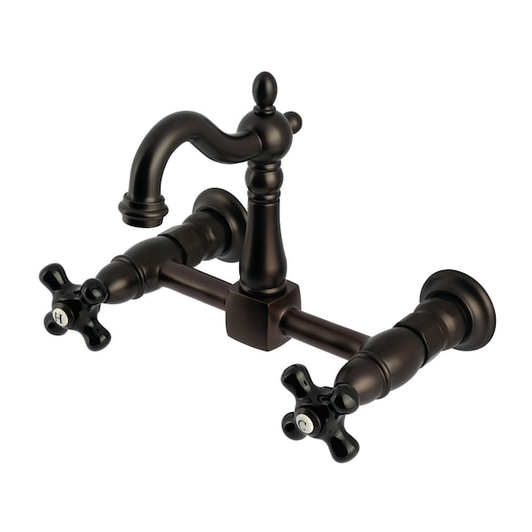 Kingston Brass Two-Handle Wall Mount Bridge Kitchen Faucet, Oil Rubbed Bronze KS2445PKX - main