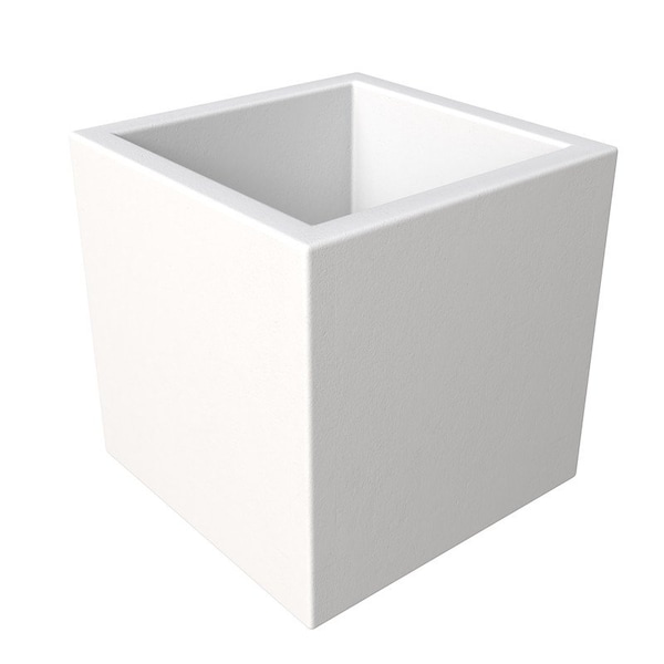 Leisuremod Fern Fiberstone & MGO Clay Square Fern Planter - Weather Resistant, Indoor/Outdoor with Drainage FLP9W - main