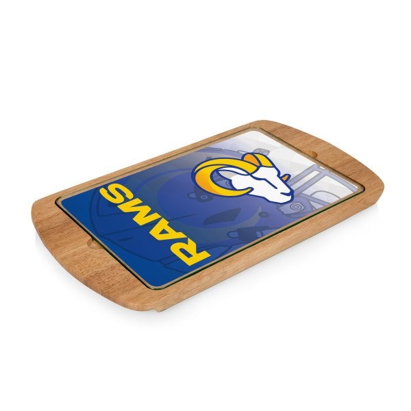 Picnic Time Family Of Brands NFL Los Angeles Rams - Billboard Glass Top Serving Tray 911-01-505-334-2 - main